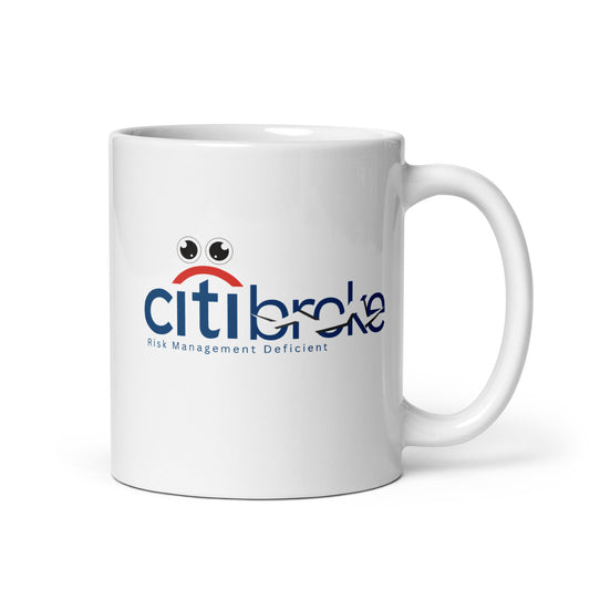 Citibank Funny Parody Coffee Mug, Wall Street Finance Gift For Men Women, Business Finance Meme Drinking Cup